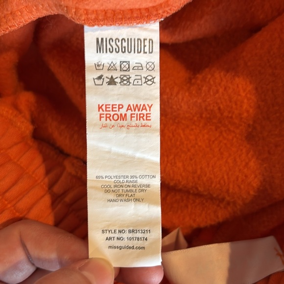 Playboy X Missguided Super Oversized Jumbo Joggers in orange & white - Picture 13 of 16